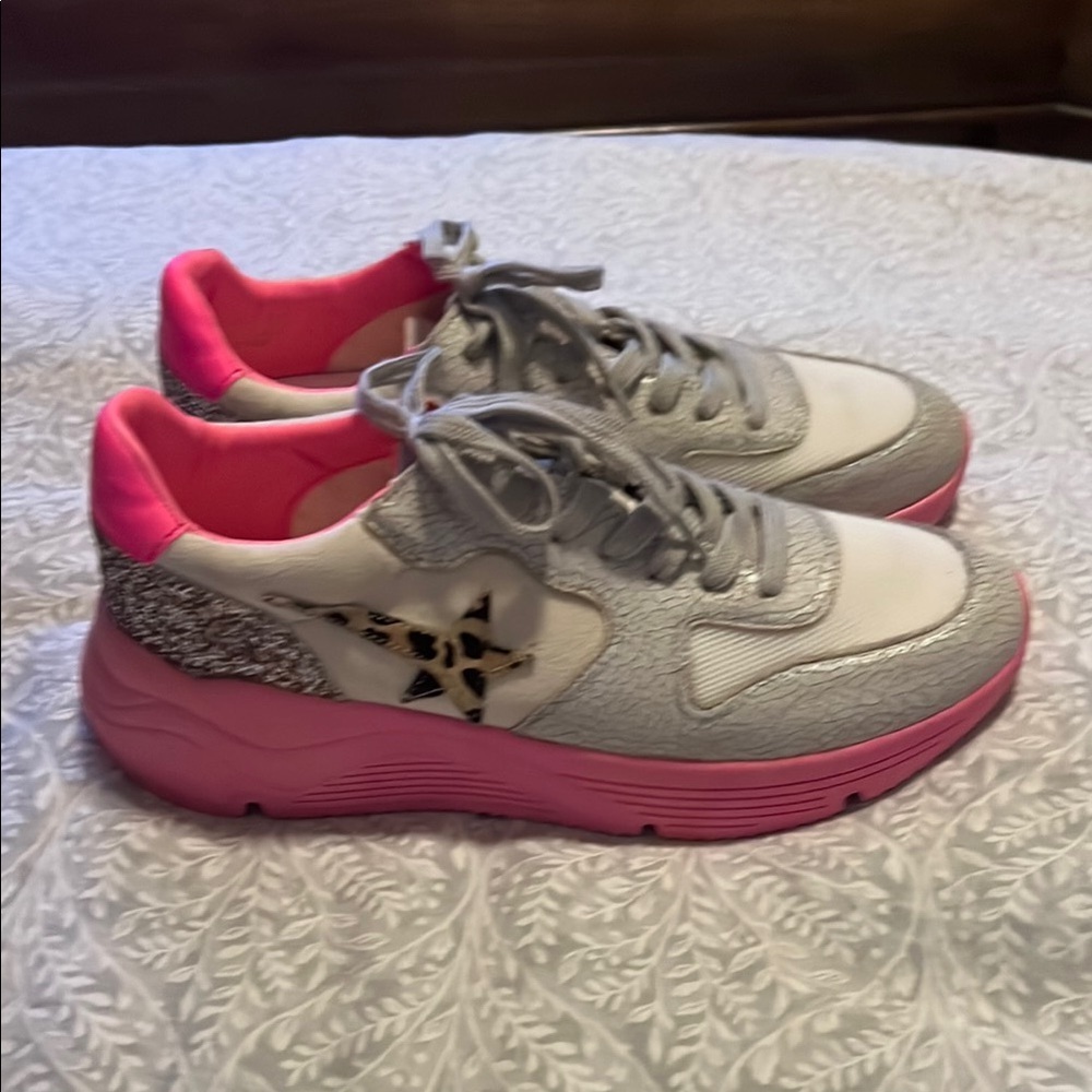 Mi.iM Gray and Pink Retro Sneakers with Chunky Sole Size 8 - Picture 3 of 5